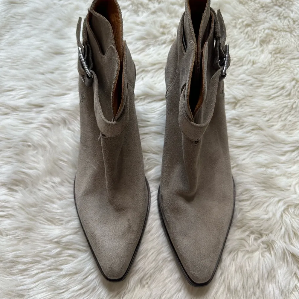 Ramone Rag & Bone Suede Ankle Boots Size 36 Ice Grey - Image 3