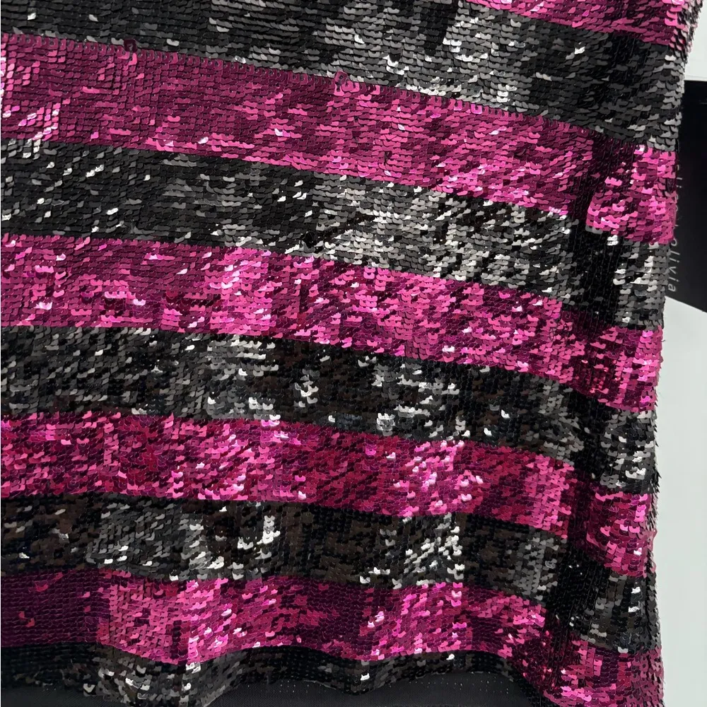 Alice + Olivia Pink Sequince Short Sleeve Pink Party Festival Blouse Size Xs NWT - Image 6