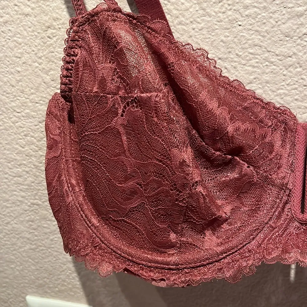 New Auden 38D Unlined Balconette Underwire Bra mulberry Color Pink Size undefined - Image 6