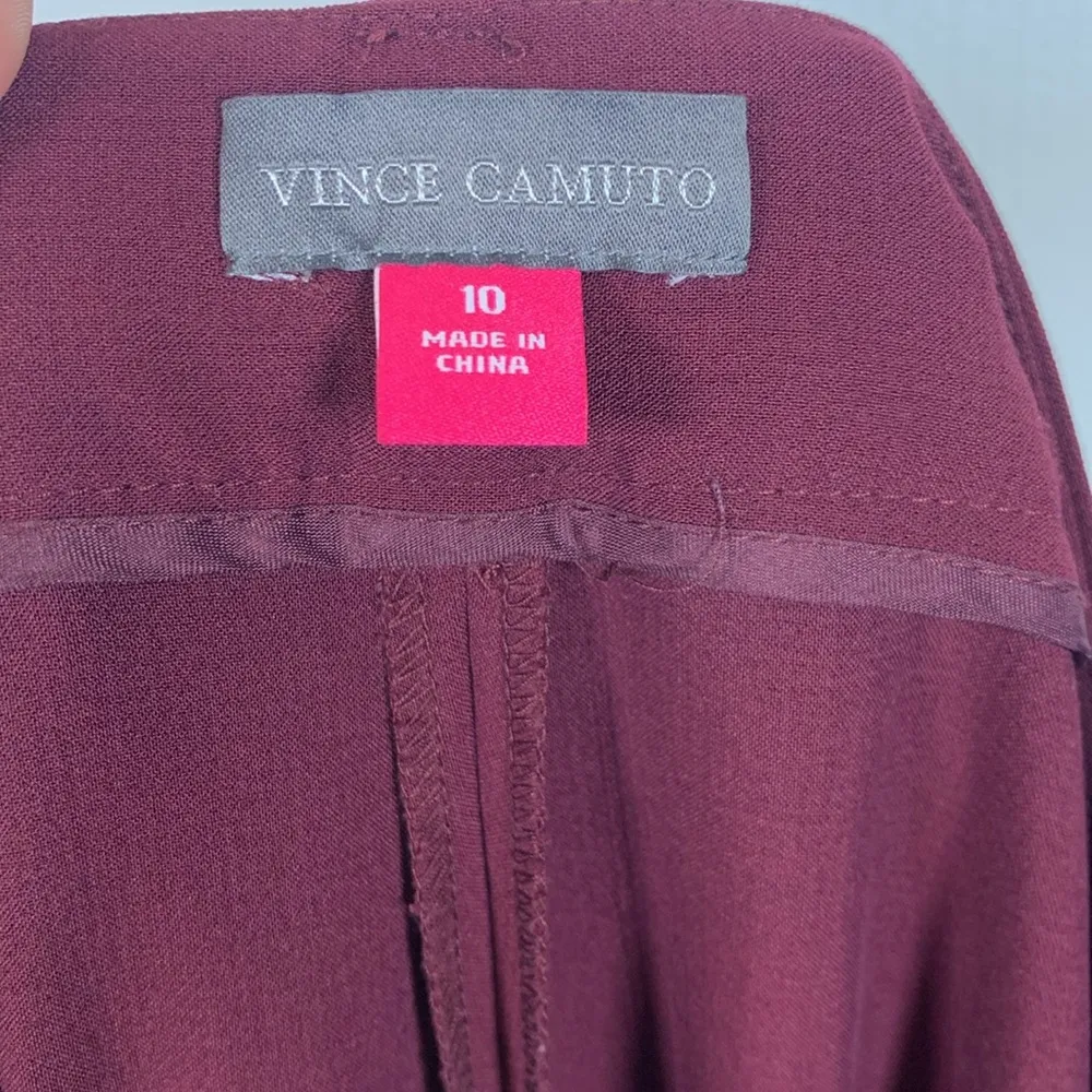 Vince Camuto Maroon Wide Leg Trouser Pants Size 10 EUC #VEG-0185 - Image 7