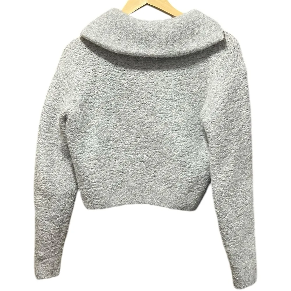 Aritzia Wilfred Gwyneth Alpaca Wool Crop Quarter Zip
Sweater O Ring Size XXS - Image 11