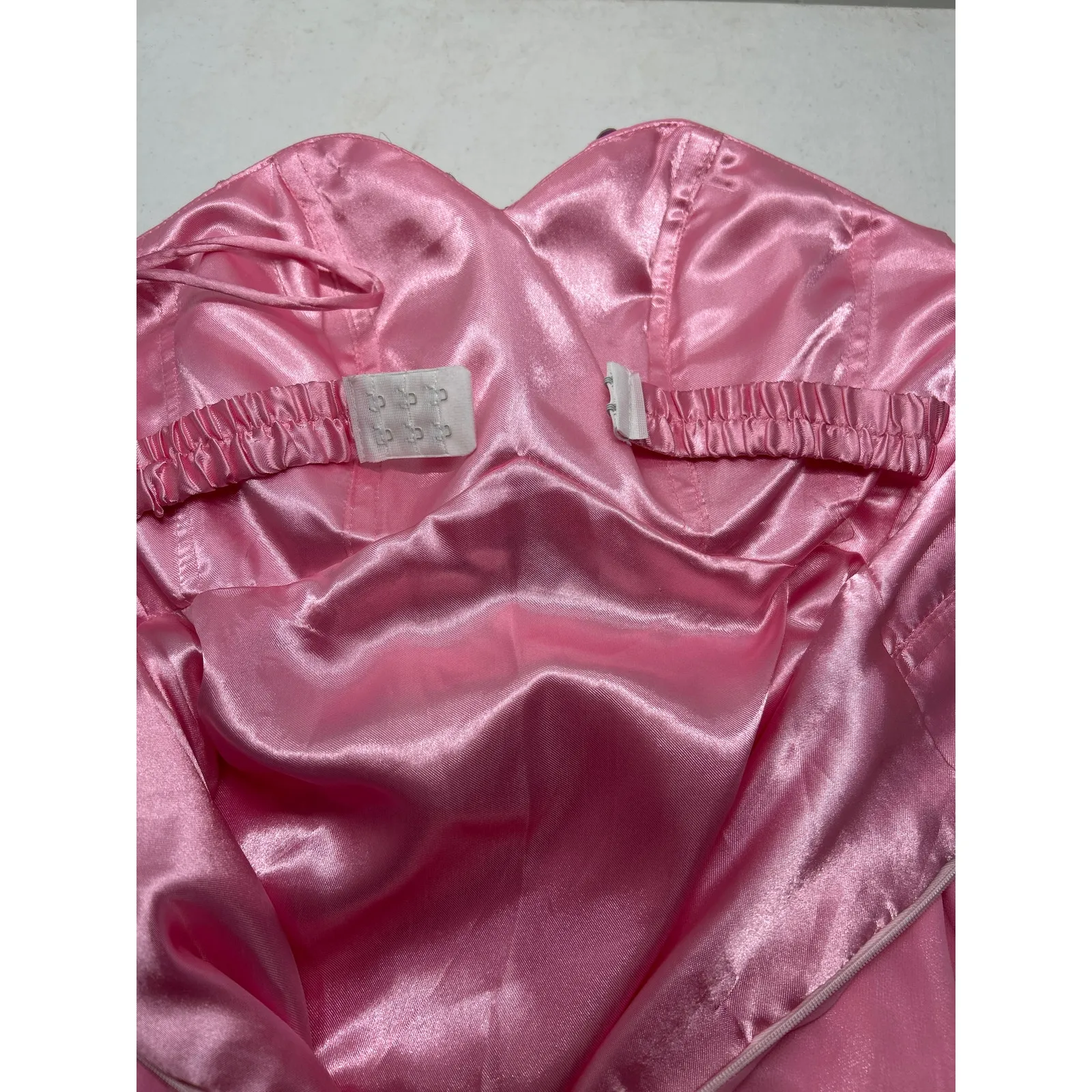 Hand Made Pink women’s prom gown with Swarovski crystal bustier Size 2 - Image 6