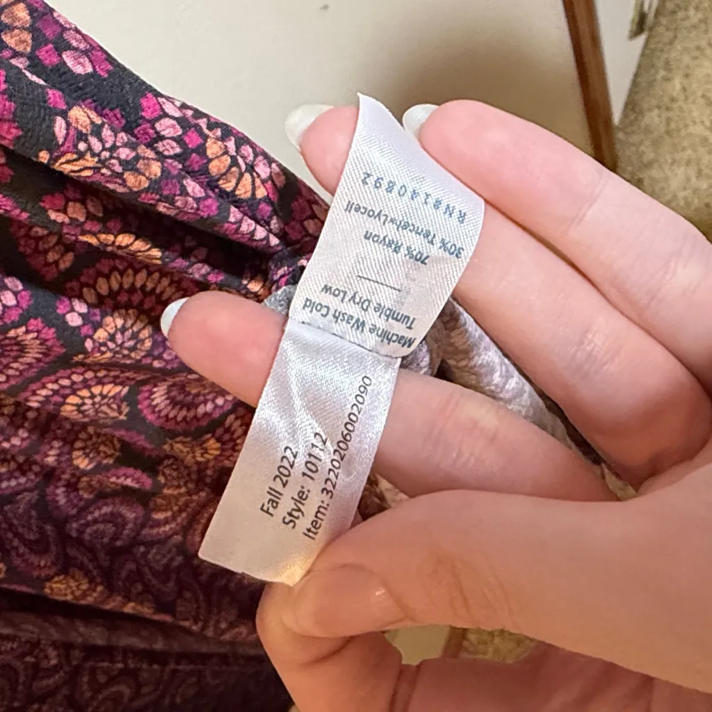 Marine Layer Emlyn Midi Wrap Short Sleeve Dress Fan Block Print Size Small - Image 10