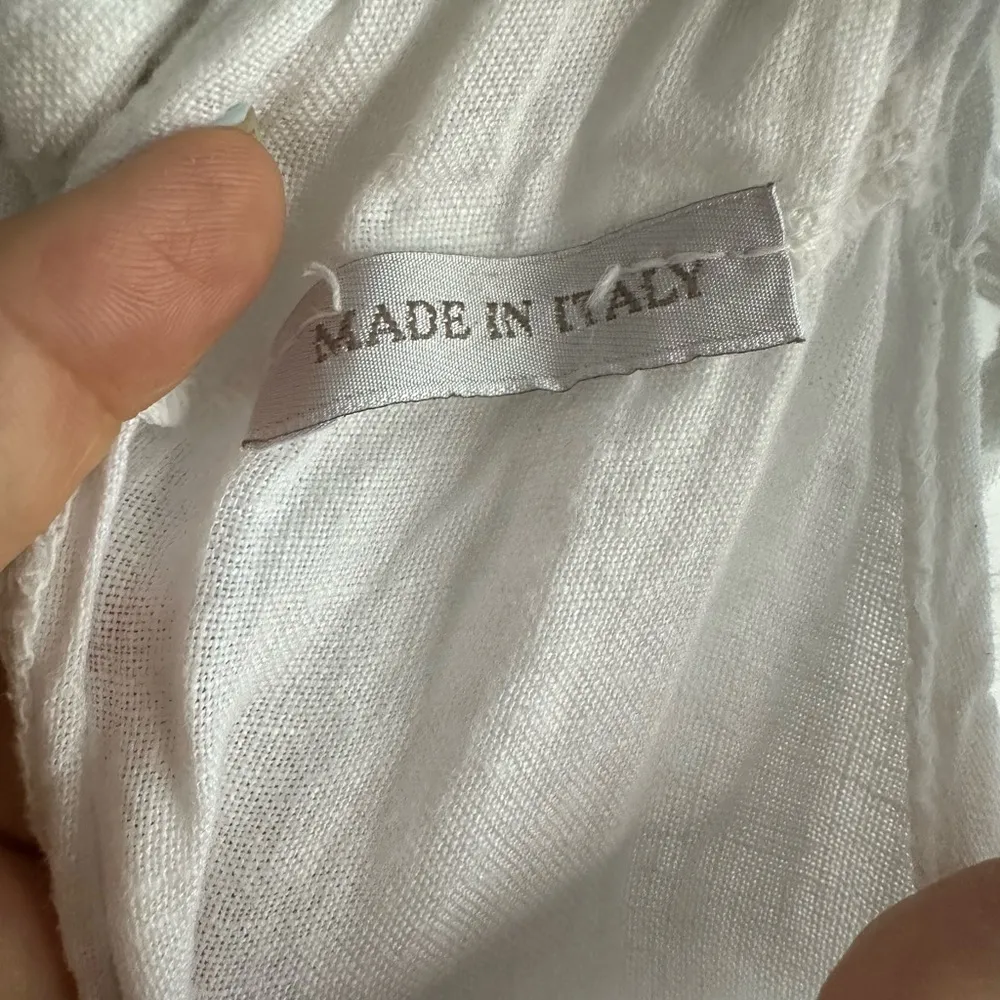 White Summer Linen Jumpsuit from Italy Size undefined - Image 2