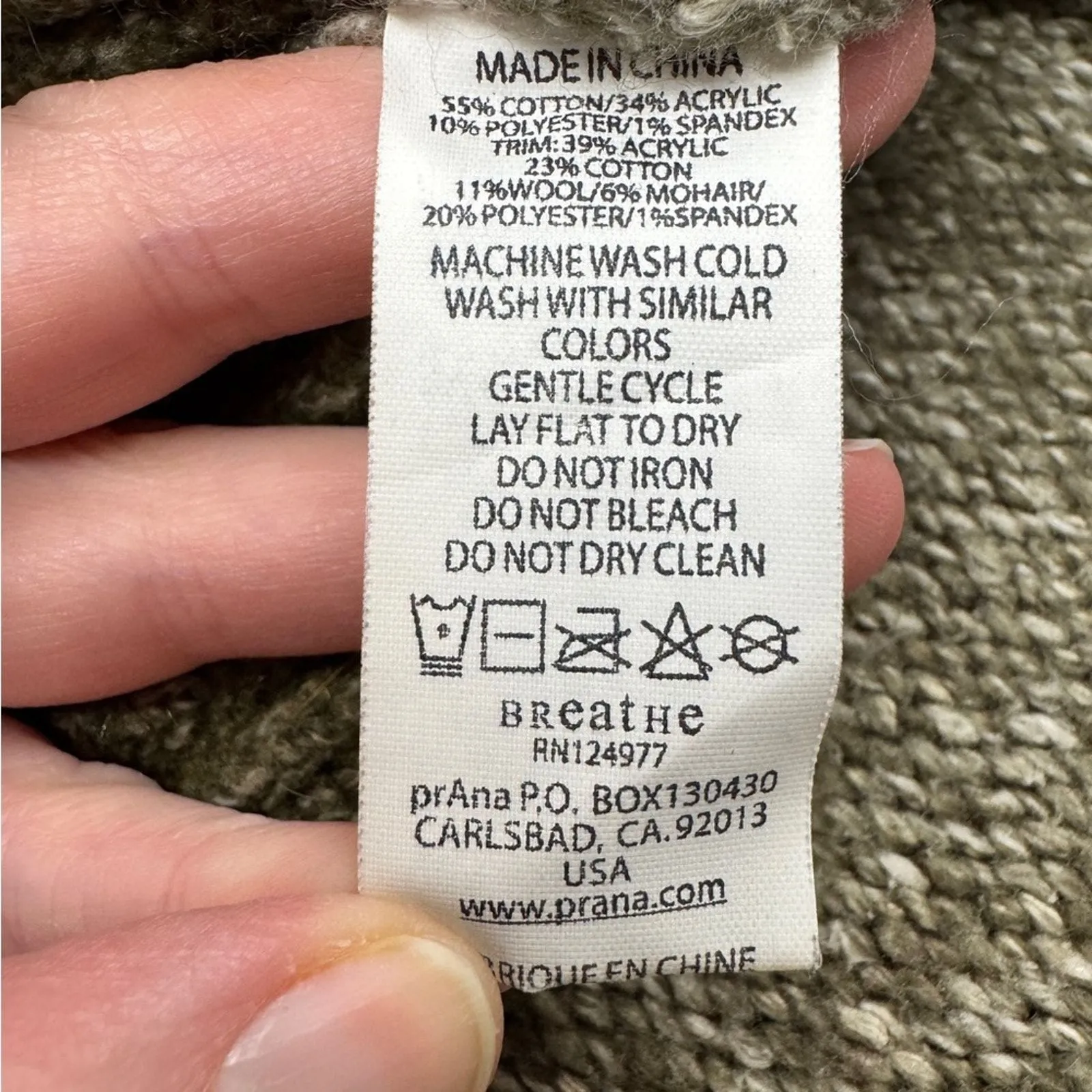 Prana Green Wool Mohair Blend Sweater Skirt Womens XS Rena Gorpcore Hiking Warm - Image 7