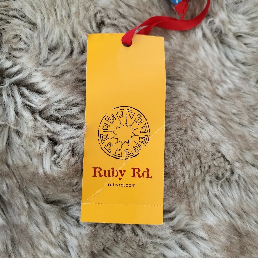 Ruby Rd. 3/4 Sleeve Top Blue & Mesh Stripes Size Medium - Image 7