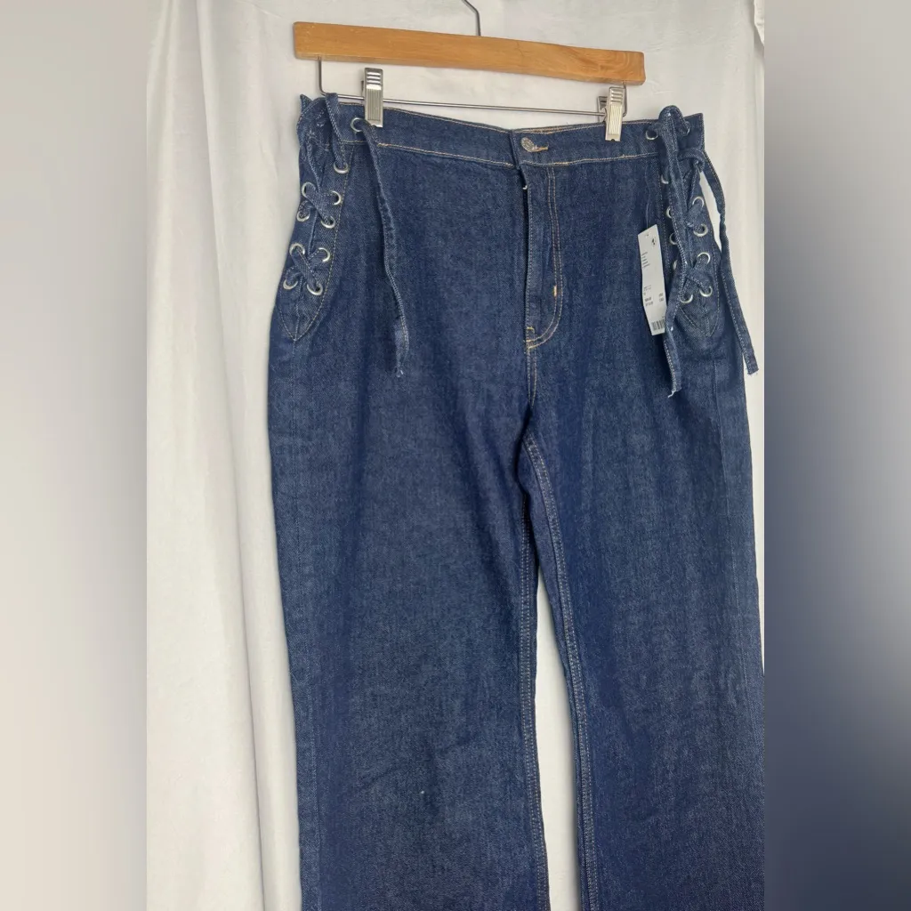 BDG Stylish Blue Lace-Up Women Jeans wide leg high rise 
NWT 29 - Image 5