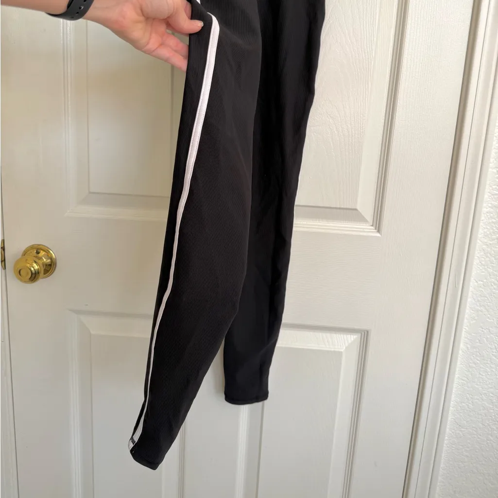 WILO The Label Australia Ribbed Black Jumpsuit With White Stripe Yoga Athletic S - Image 8