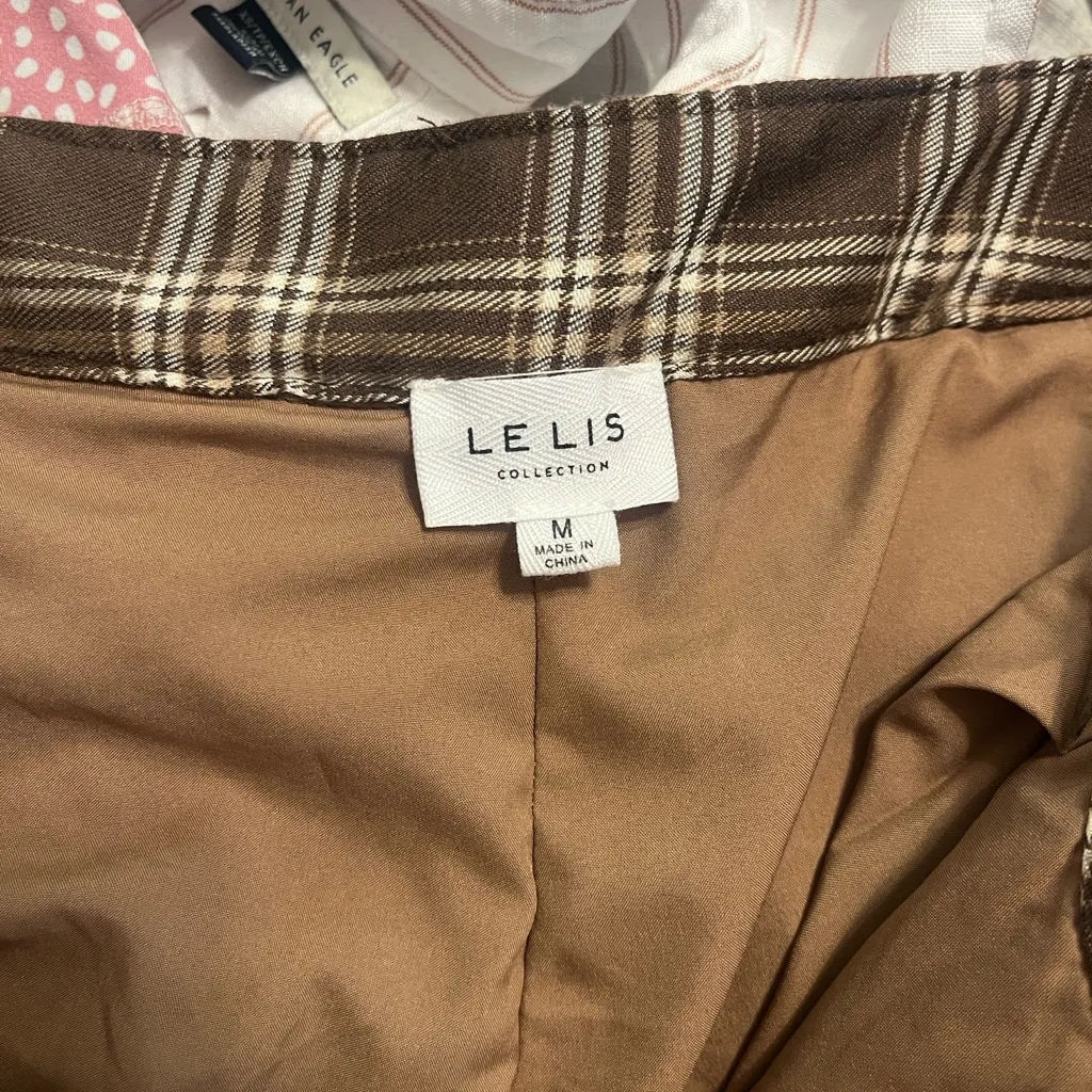 Le Lis Brown and Tan Plaid Pants - Image 4