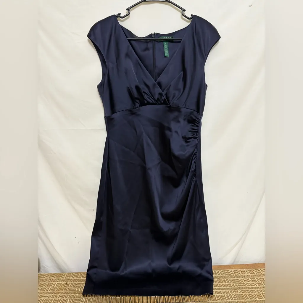 Lauren‎ Ralph Lauren Satin Surplice Dress Size 10 - Image 2