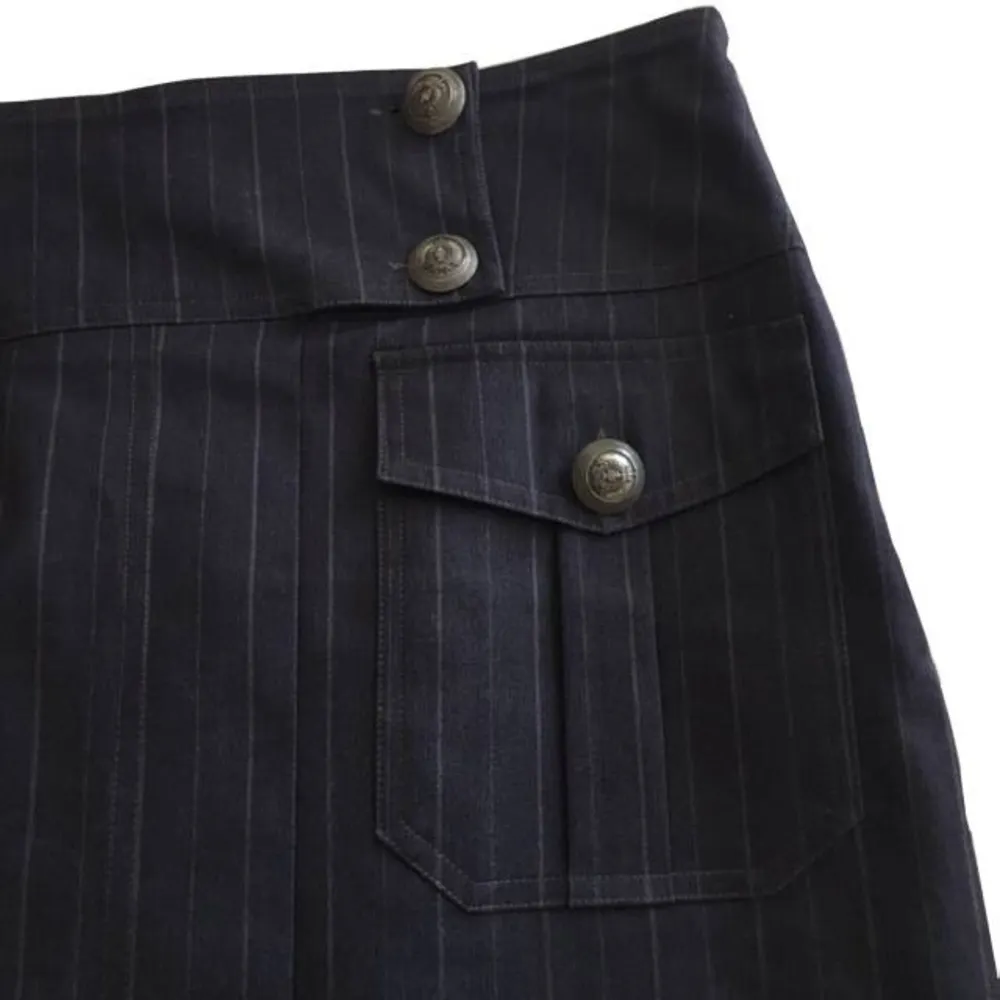 Cache  Slate Gray Pinstriped Straight‎ Skirt - Image 4
