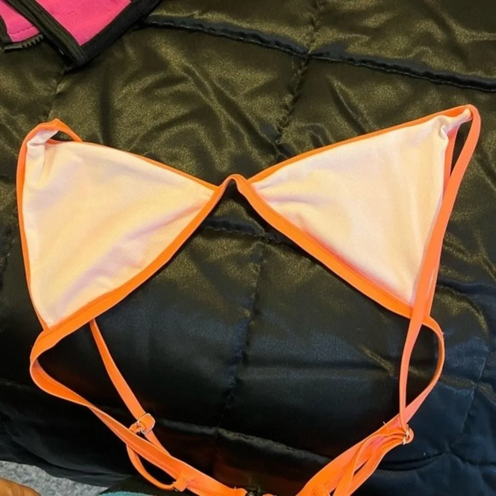 Orange Triangle Bikini Swimsuit Size Medium - Image 3