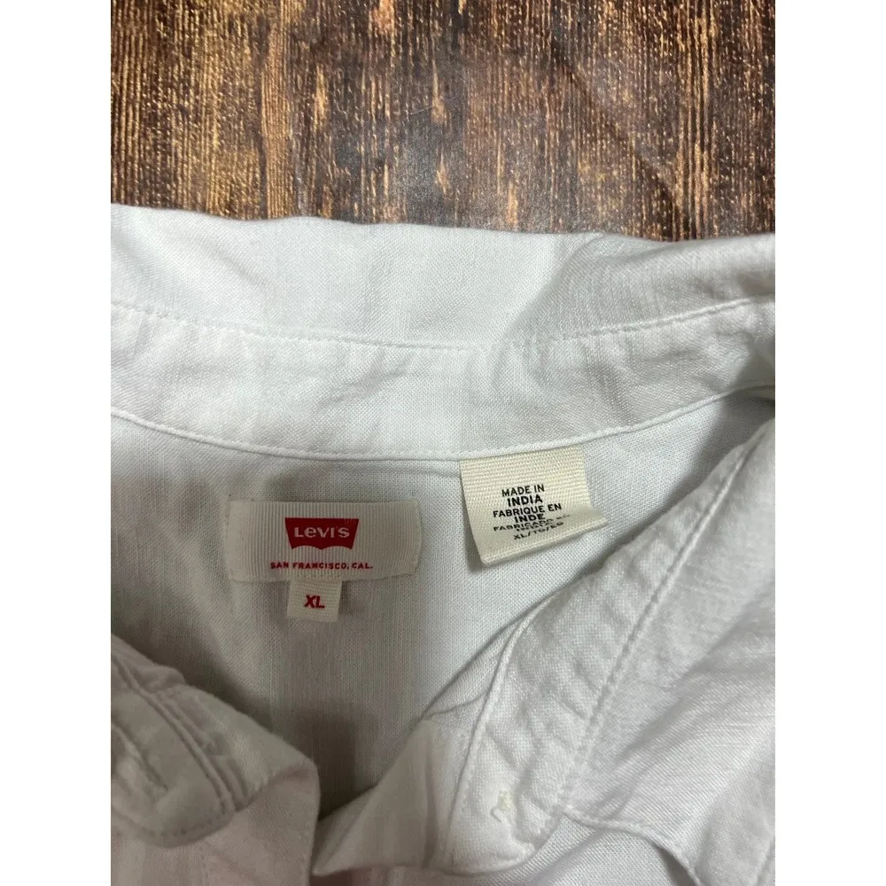 Levi's Levi’s White Collared Button Up Shirt sz XL Womens - Image 3