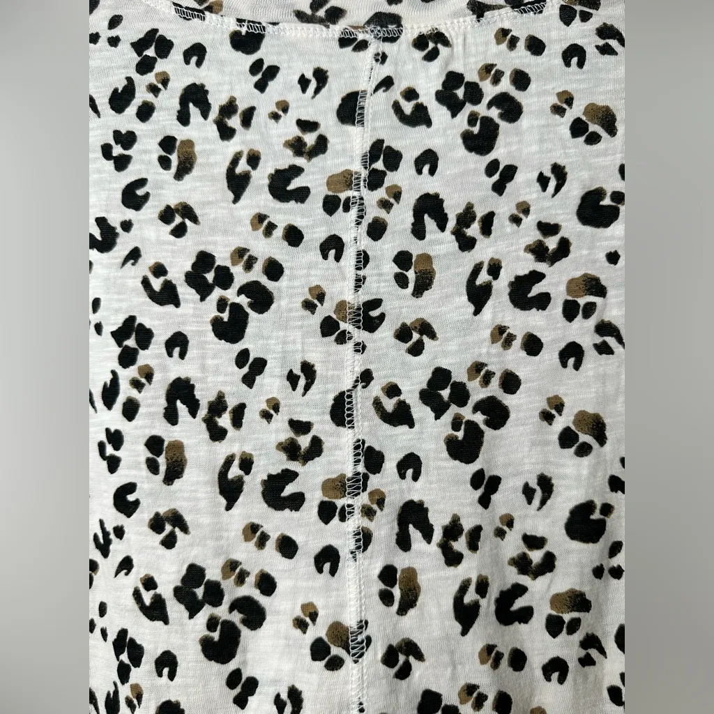 Caslon‎ Long Sleeve Shirt Women’s Size XS Ivory Black Animal Cheetah Print New - Image 11