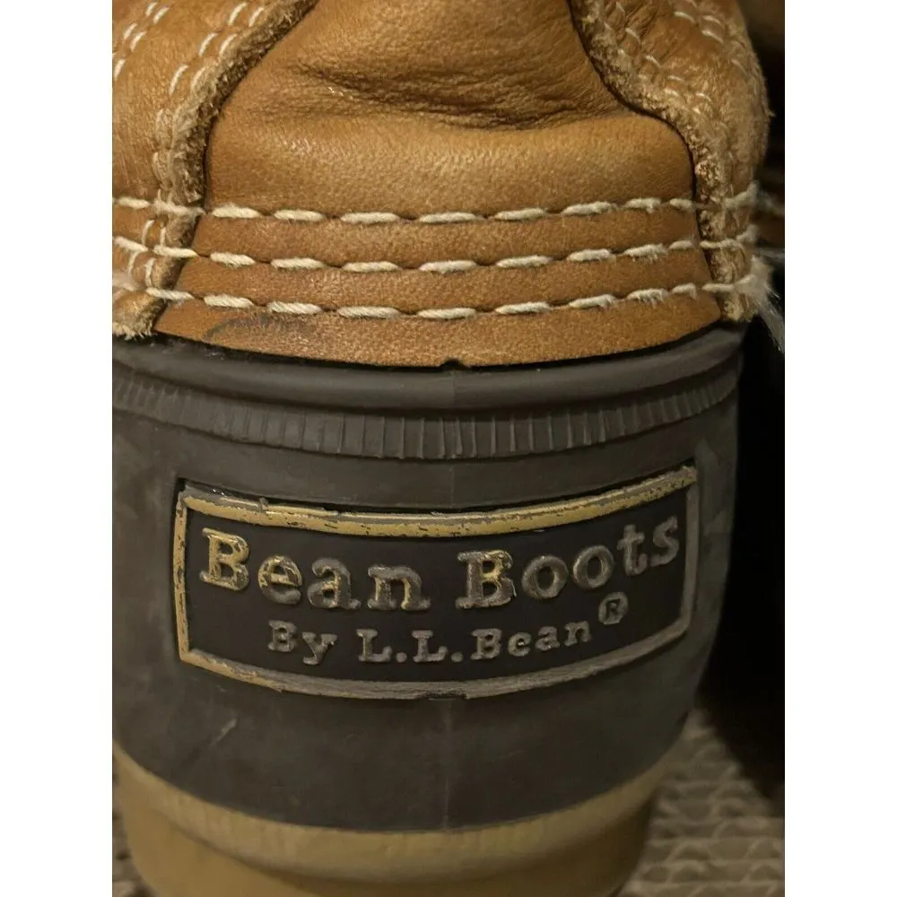 LL Bean Boots Womens 7 Brown Leather 8" Duck Waterproof Snow Rain Outdoor Shoes - Image 6