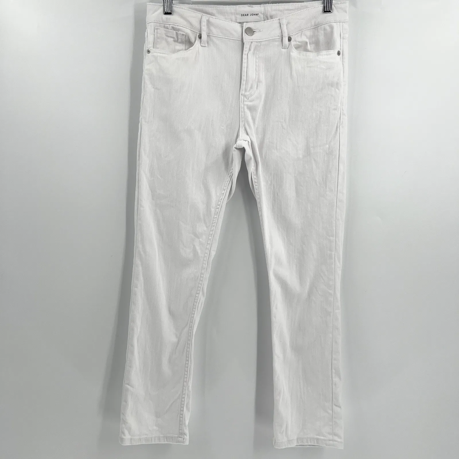 Dear John Denim Blaire High Rise Ankle Slim Straight Jeans Women's Size 28 White - Image 3