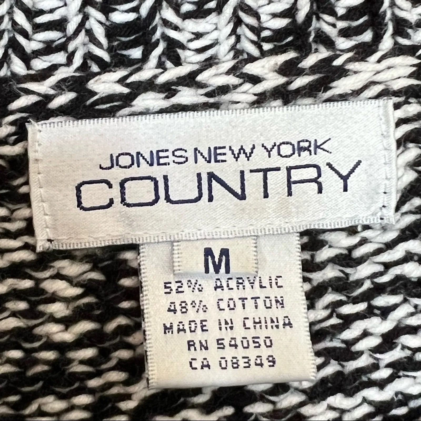 Jones New York Country sweater M gray heather split collar pullover - Image 6