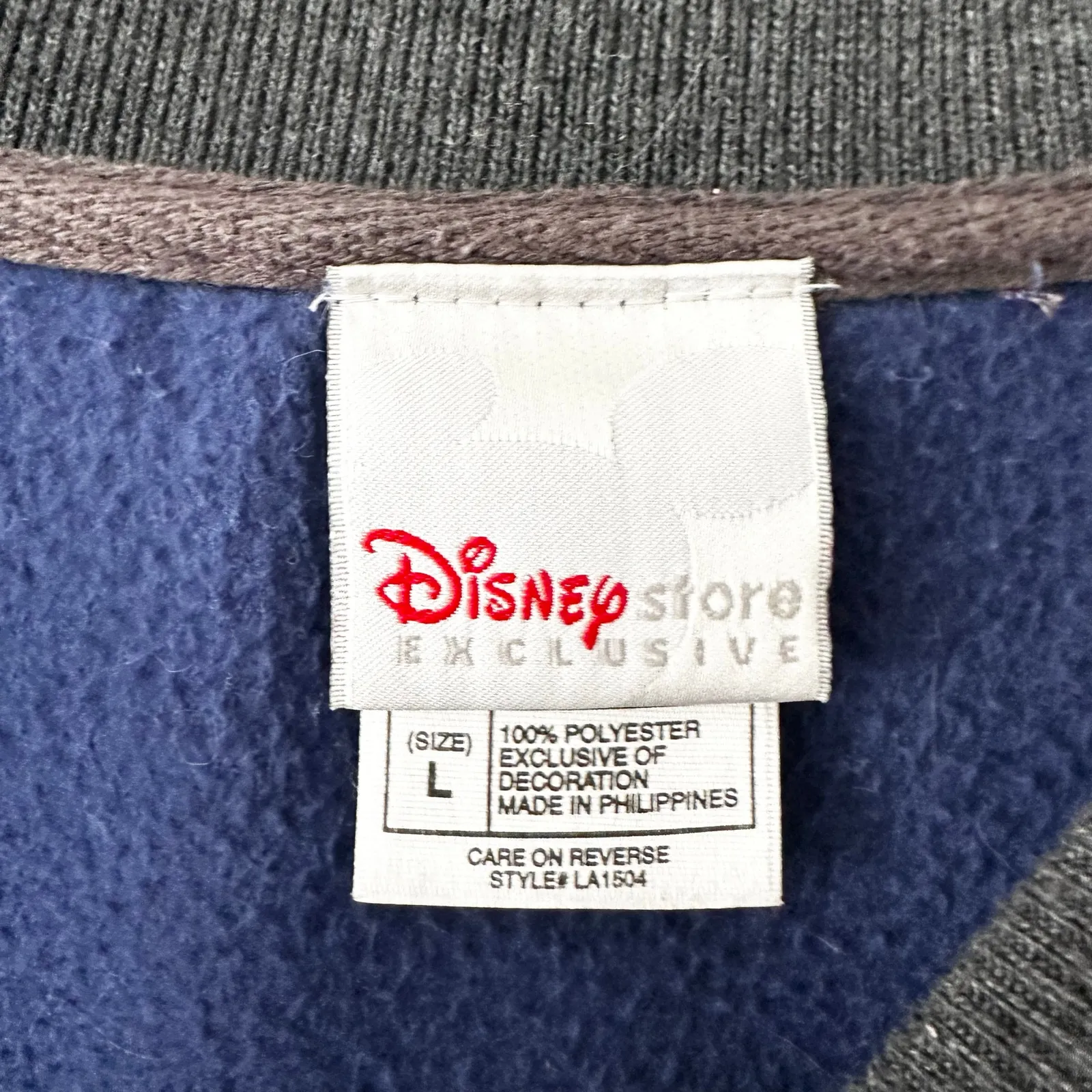 Disney Store Vintage Y2K Blue Fleece Tigger Always A Cool Cat Sweatshirt Large - Image 7