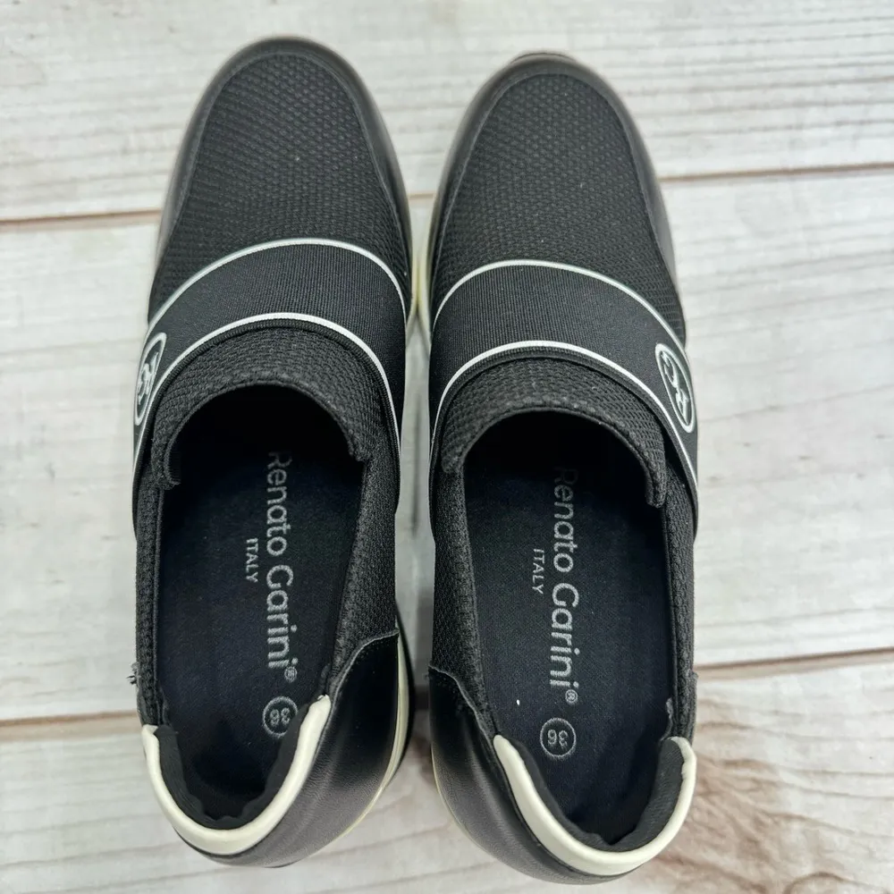 NEW Renato Garini Italy Midnight Moon Black Wedge Slip On Sneakers Size 36/5.5 - Image 11