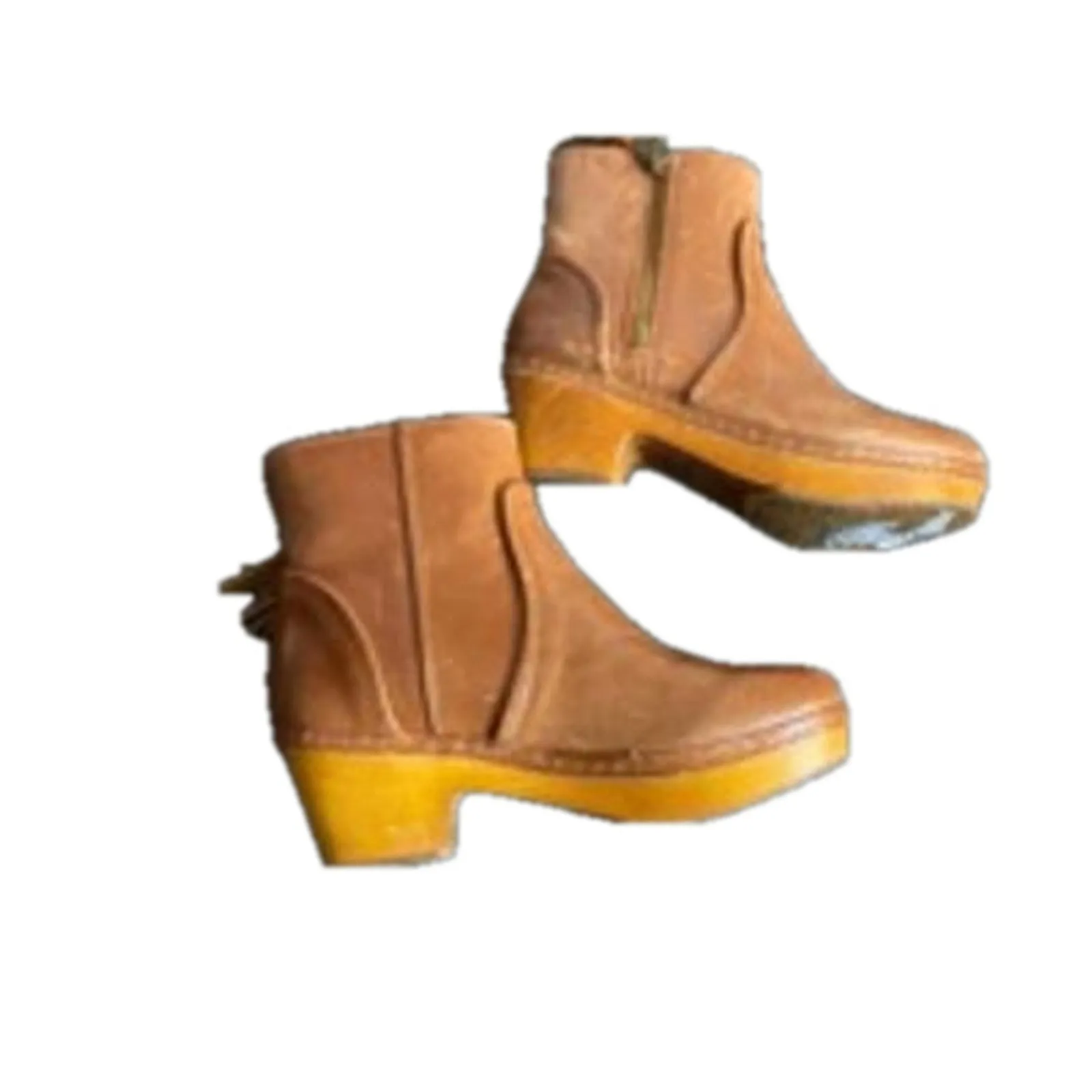 Patricia Nash Tan Leather Tassel Ankle Boots Wooden Heel Women’s 6M - Image 7