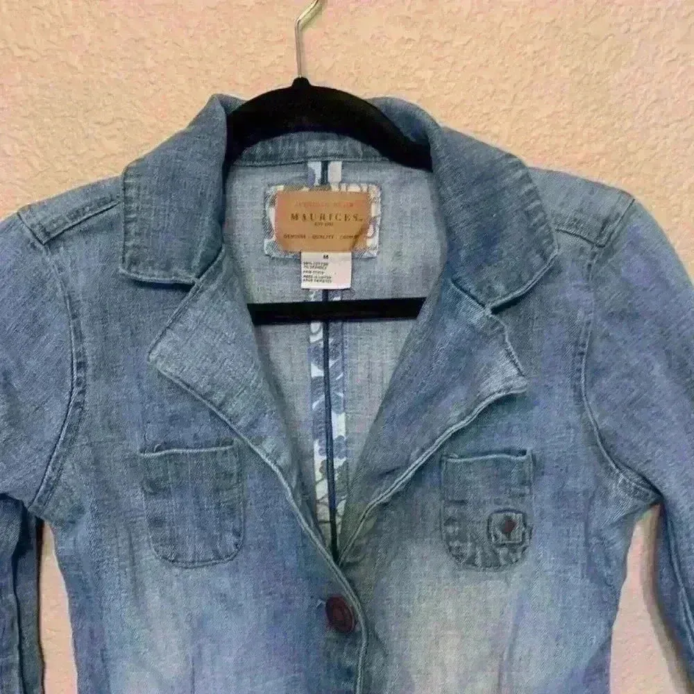 Maurice’s Jean jacket sz M preppy fall winter blazer old money 90s  western boho - Image 3