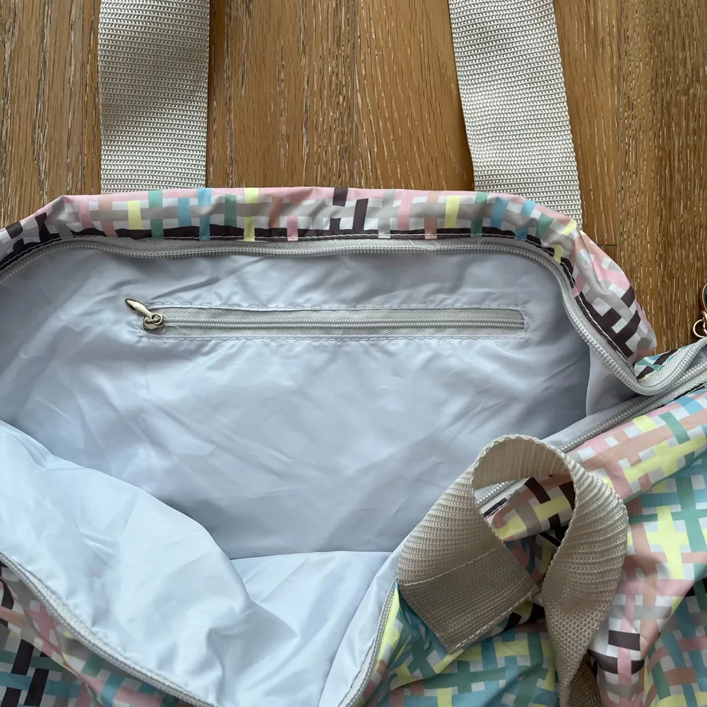 Pastel Plaid Travel Tote Pink - Image 3
