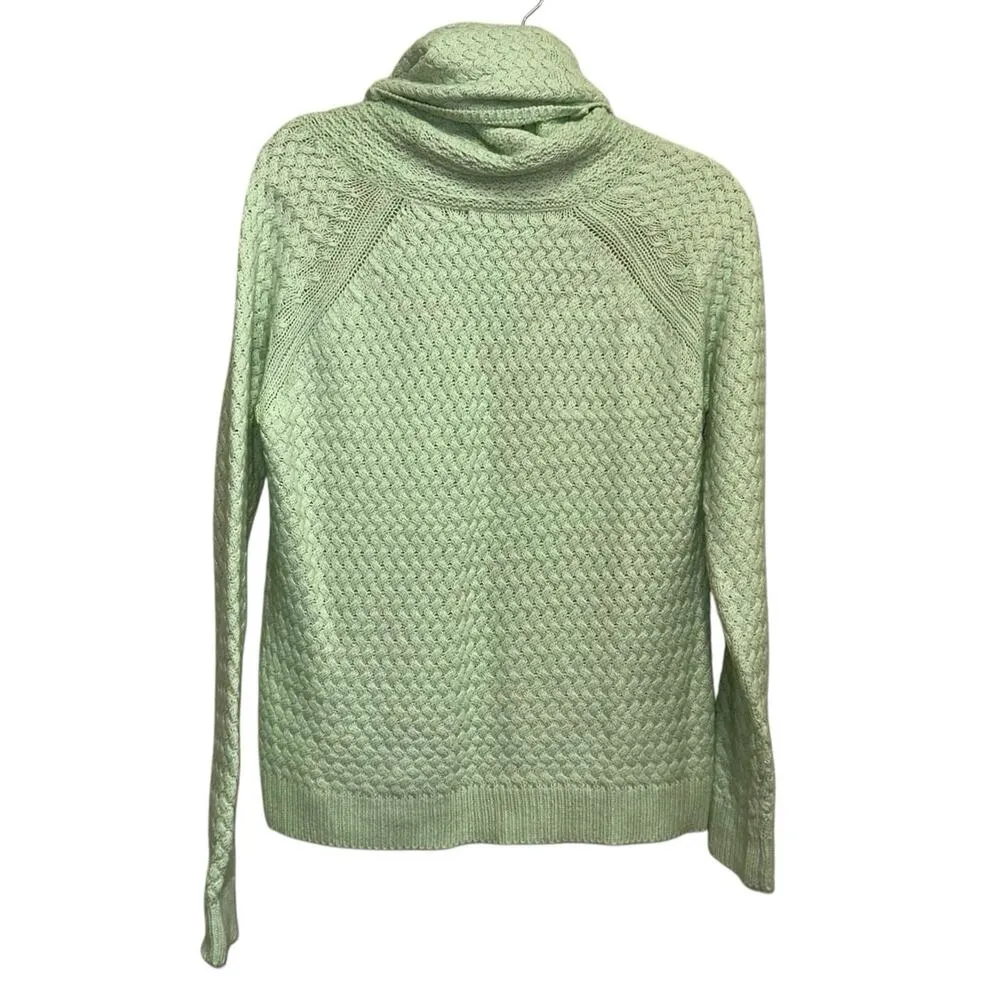 New York & Company Mint Green Cowl Neck Sweater Textured Knit Pullover Size L Size L - Image 3