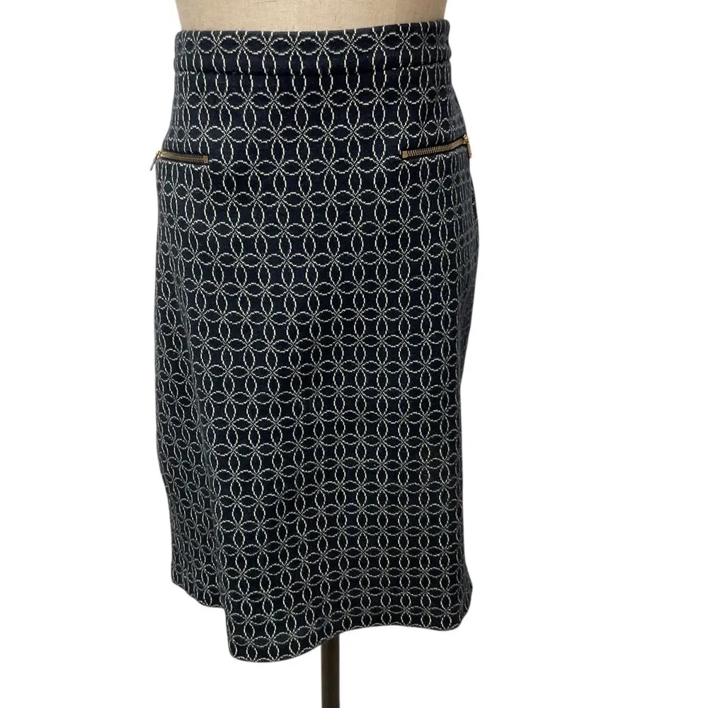 Talbots Women's Pencil Skirt 2 Gold Zippers Pockets Stretch Size 10‎ Career Work - Image 3