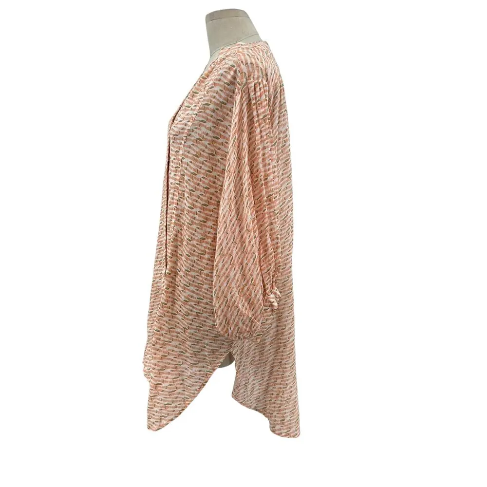 Anthropologie Maeve Lena Tunic Top‎ Yarn Dyed Lightweight Coral Orange Medium - Image 8