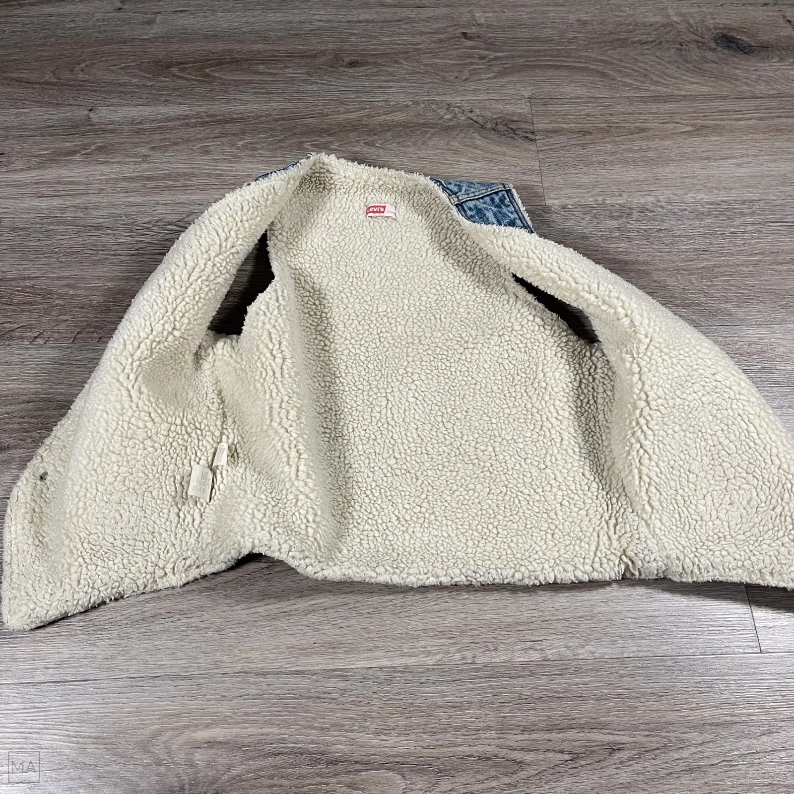 Levi's‎ Women's Vest Fleece Sherpa Lined Denim Made In U.S.A. Western S Blue - Image 8