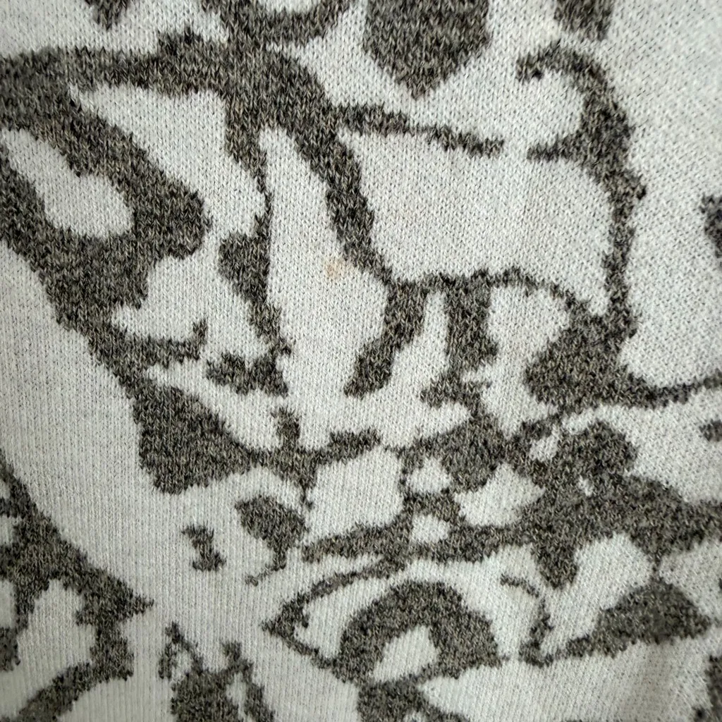 Nic+Zoe Snowbird Jacquard White Gray Abstract Print Sweater Womens SP Business - Image 8