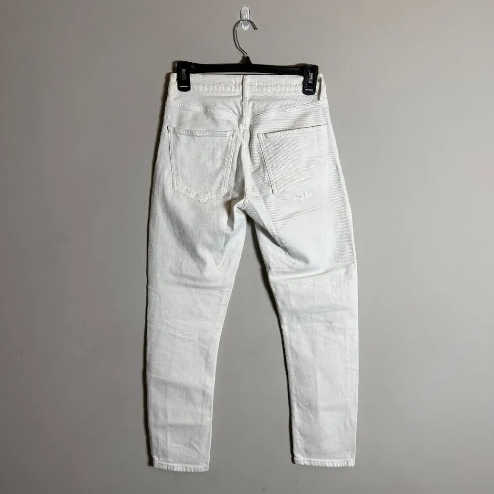 Agolde Toni Mid Rise Straight Leg Denim Jeans Women's 25 Radiate White Stretch - Image 4