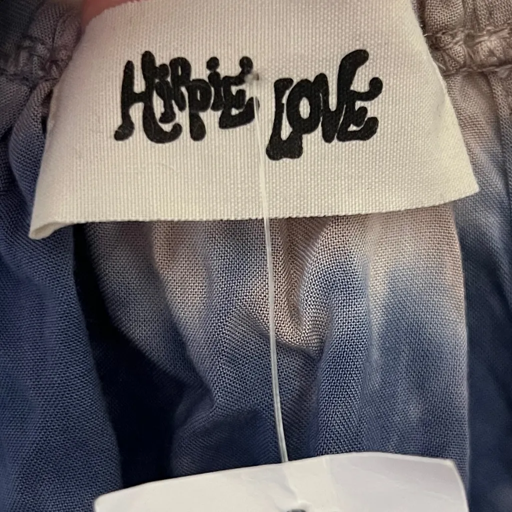 HIPPIE LOVE Women’s Tan & Blue Tie Dye Sleeveless Mini Dress Size M NEW - Image 4