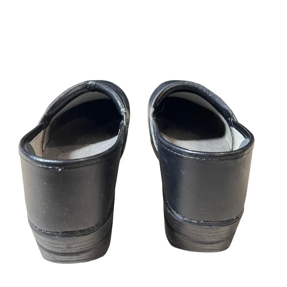 Dansko Size 41 US 10.5-11 Black Leather Clogs Slip On Nurse Support - Image 8