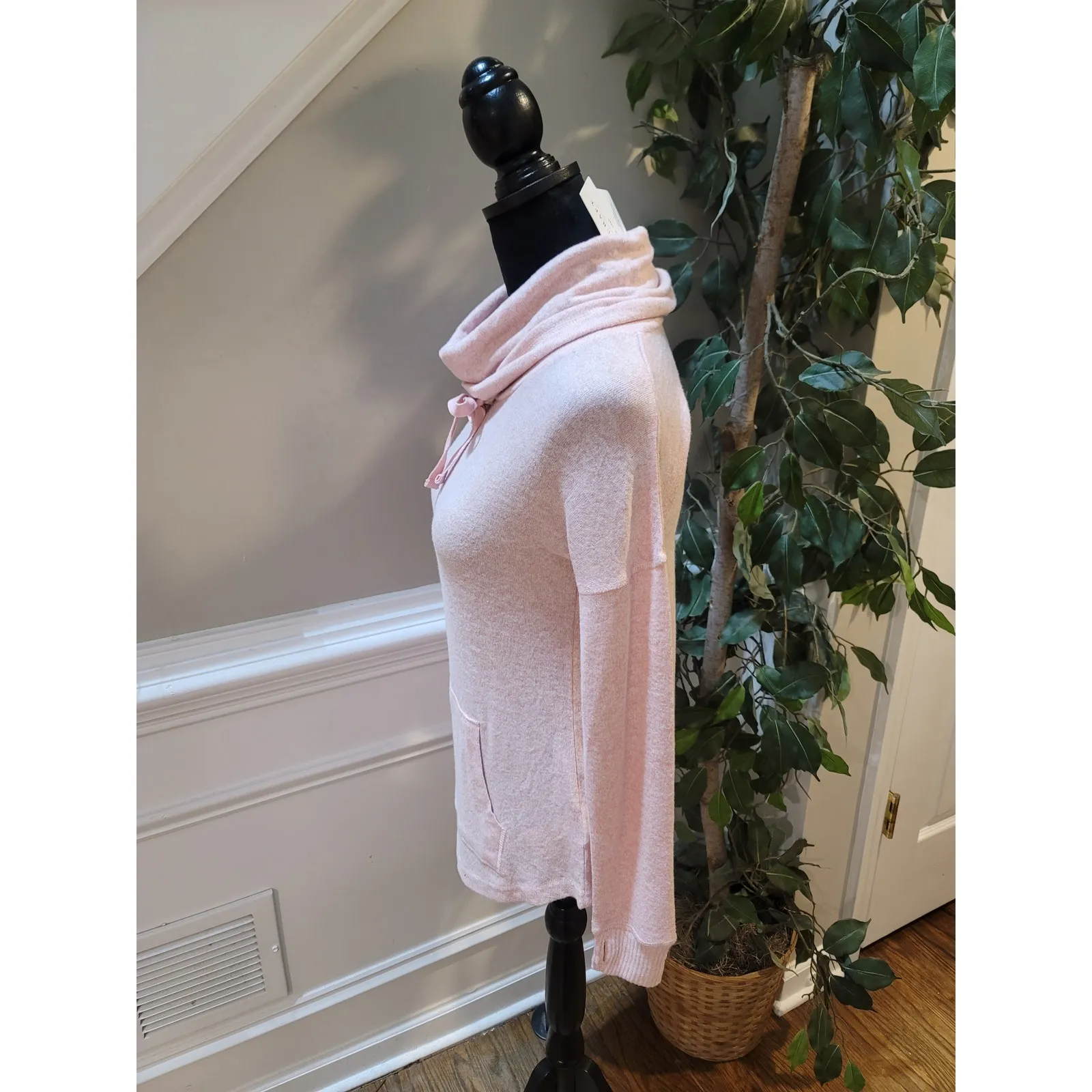 Boxercraft Sweater Women's XS Blush Heather Soft Cuddle Cowl Neck Long Sleeves - Image 6