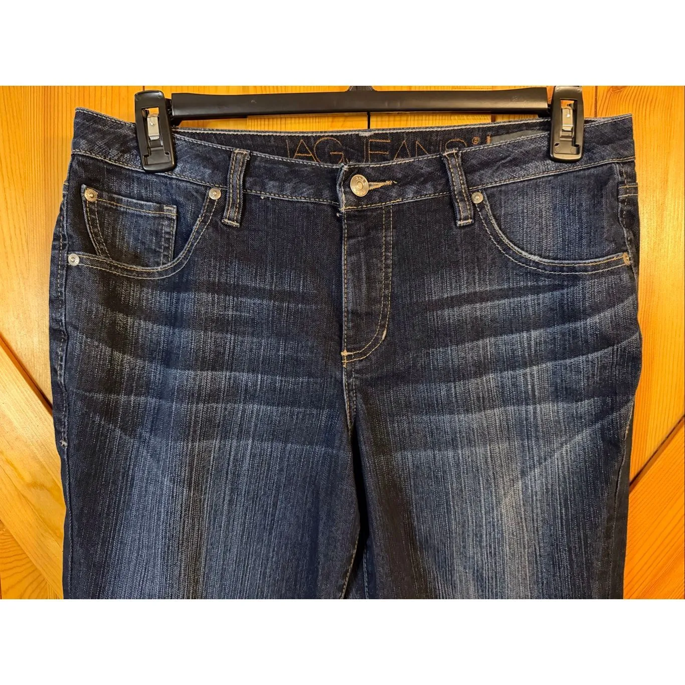 JAG Jeans Women’s Skinny Boyfriend Cuffed Dark Wash Cropped Jeans Size 14 (6511) - Image 2