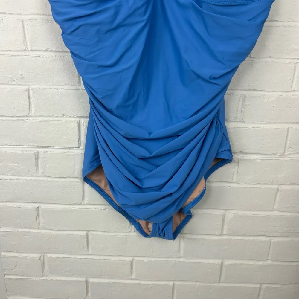 NWT J.Crew Ruched Femme Blue Padded One Piece Swimsuit Size 18 - Image 4