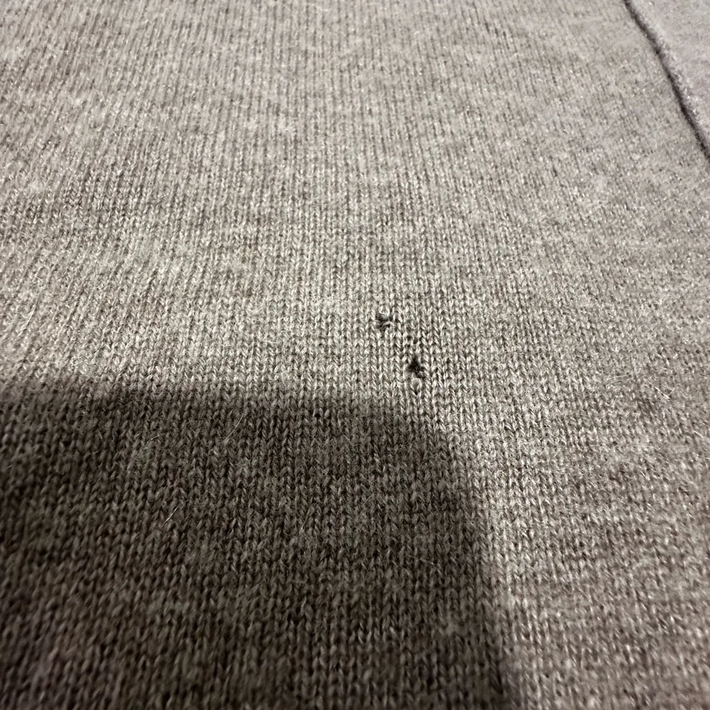 Max Studio Sz: M cowl neck Taupe 2Ply Cashmere Sweater Button Detail 3/4 Sleeve. - Image 13