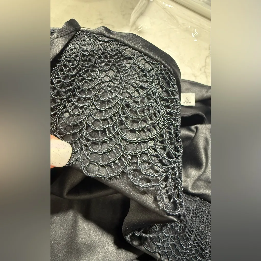 New! Night Night by Jonathan Simkhai Anya
Ruched Slip Dress Black Large $395‎ - Image 5