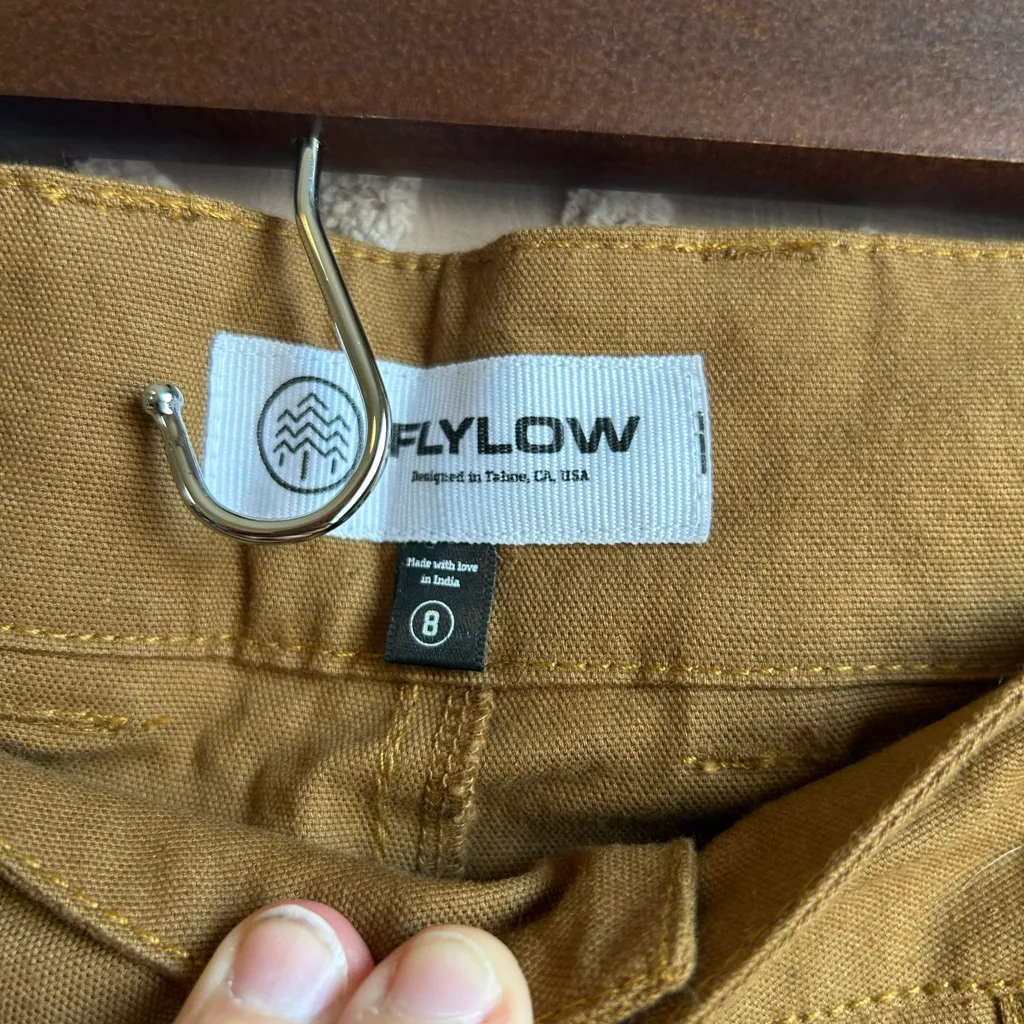 Flylow Women’s Canvas Shorts Sz‎ 8 Camel Brown - Image 3
