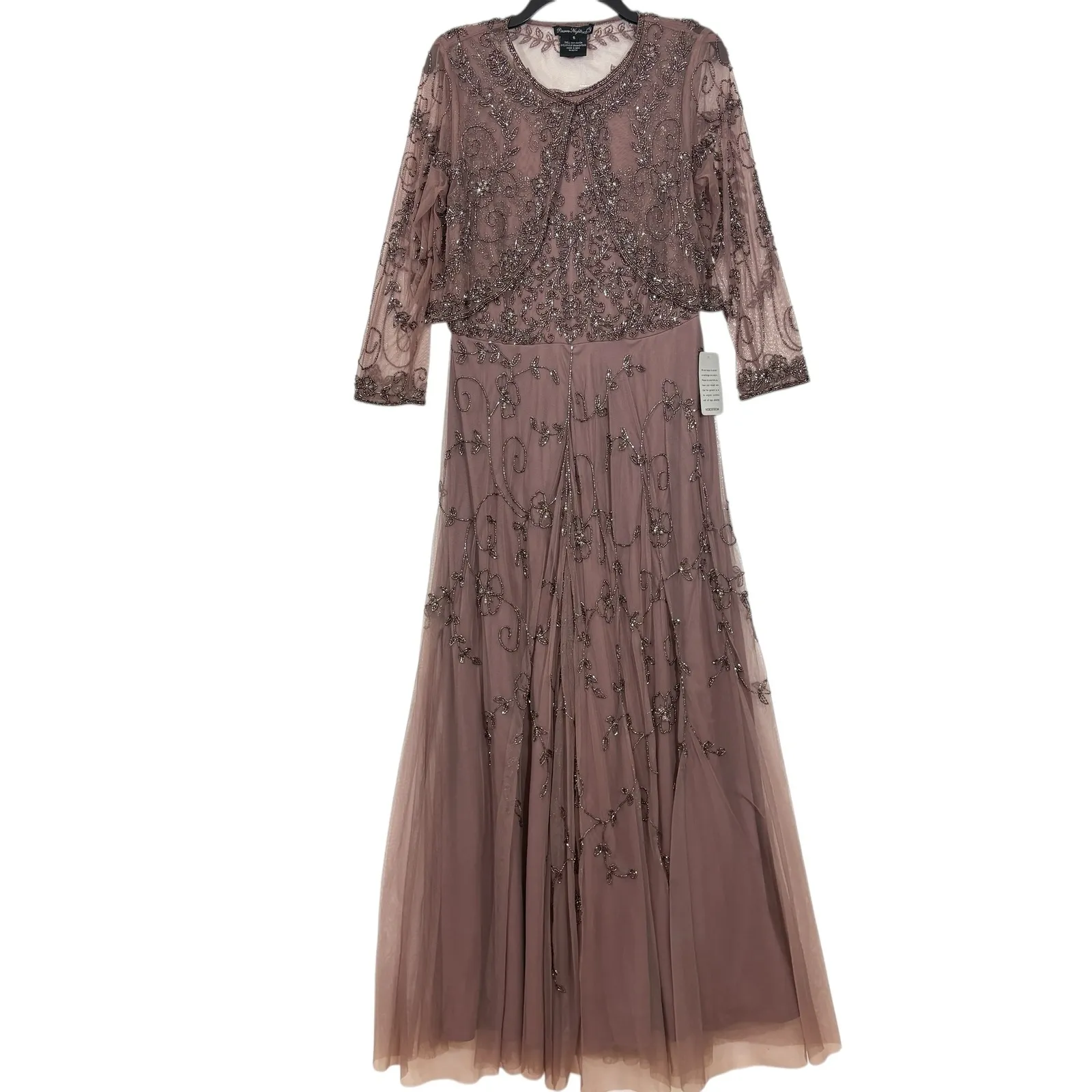 Pisarro Nights Beaded Jacket + Dress Mauve Size 6 S Purple - Image 3