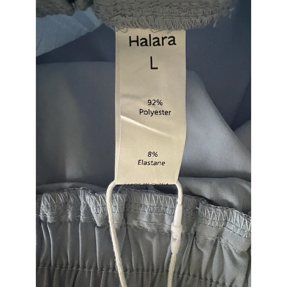 Halara  Breezeful High Waisted Drawstring Joggers Size L Thin Ice Blue Split Hem - Image 10