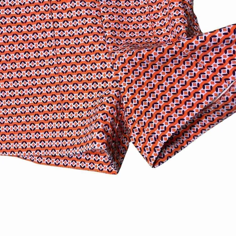 Zara High Waisted Orange Multicolor Geometric pattern Shorts Size Small - Image 6