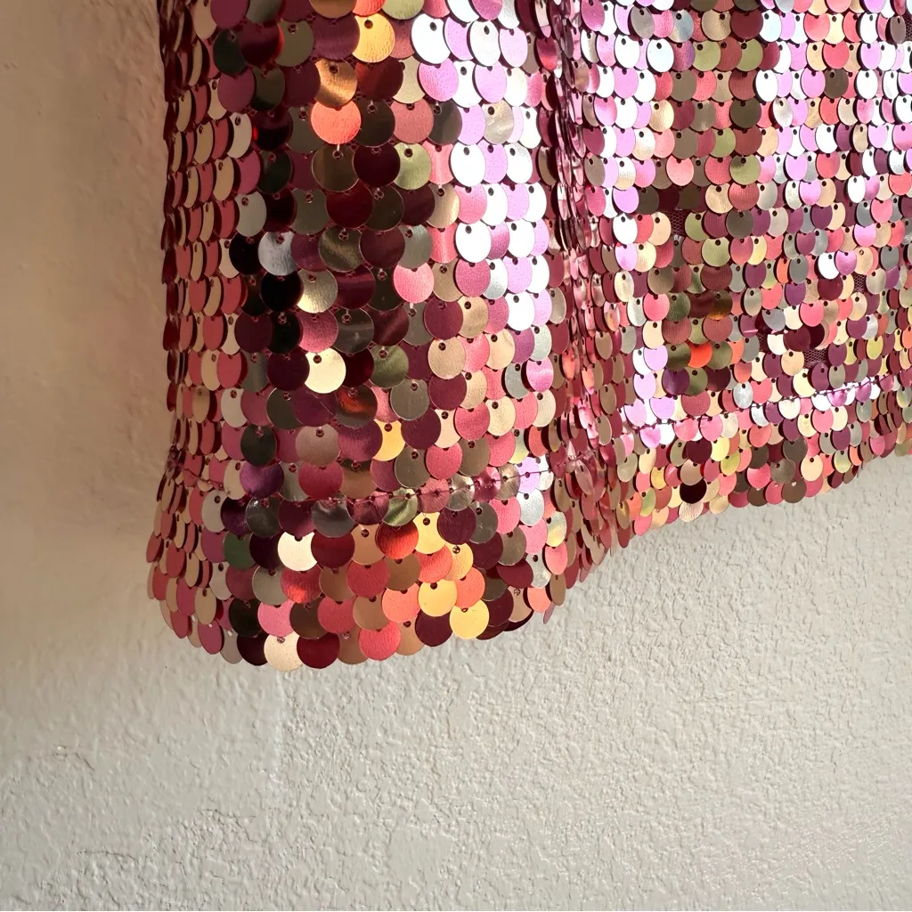 NWT Anthropologie Maeve Womens Dress Pink Sequin Long Sleeve Mini Size XS - Image 7