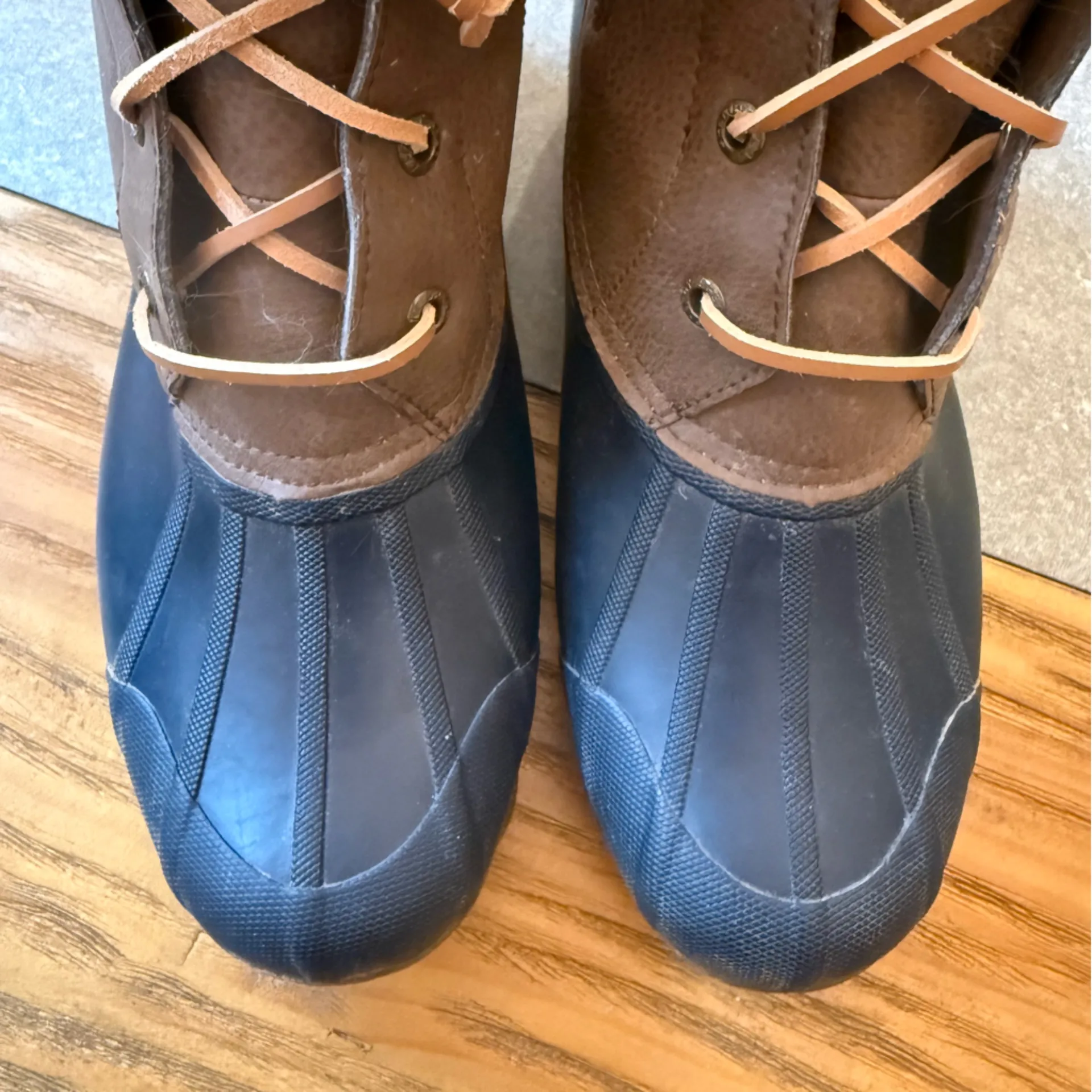 Sperry Top-Sider Saltwater Duck Boots Brown & Navy Blue Women’s Size 8M - Image 6