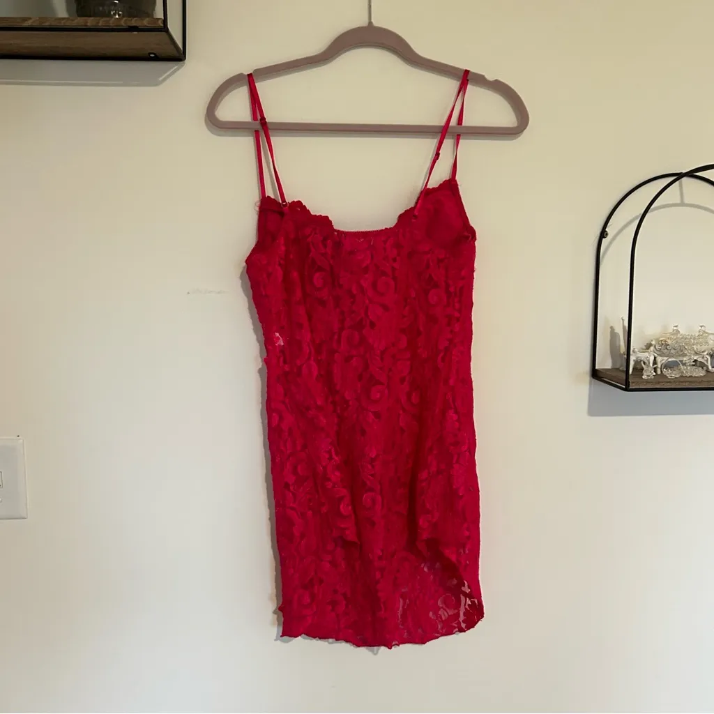 Vintage Cinema Etolie Pink Sheer Lace Teddy Nightie Size Medium - Image 2