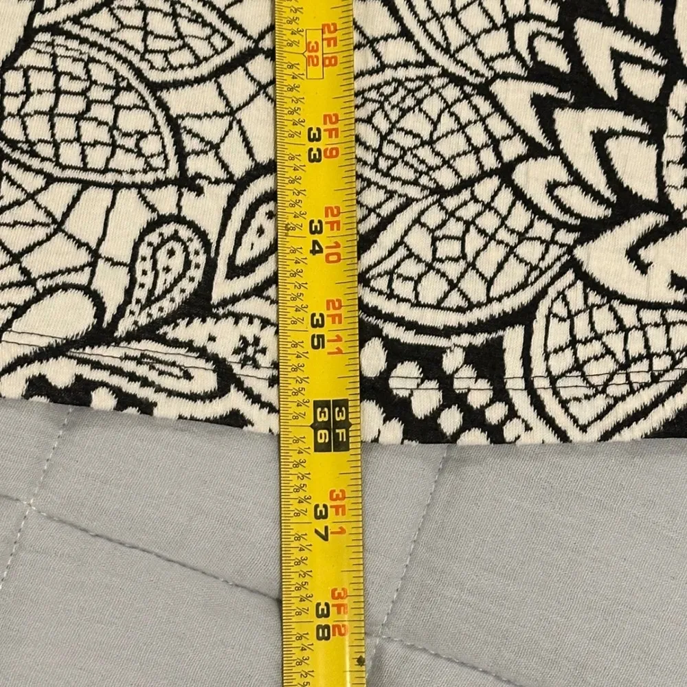 MSK Black White geometric floral abstract 3/4 sleeve dress size Large - Image 12