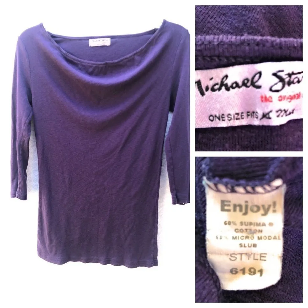Michael Stars Draped Neck Shirt - Image 2