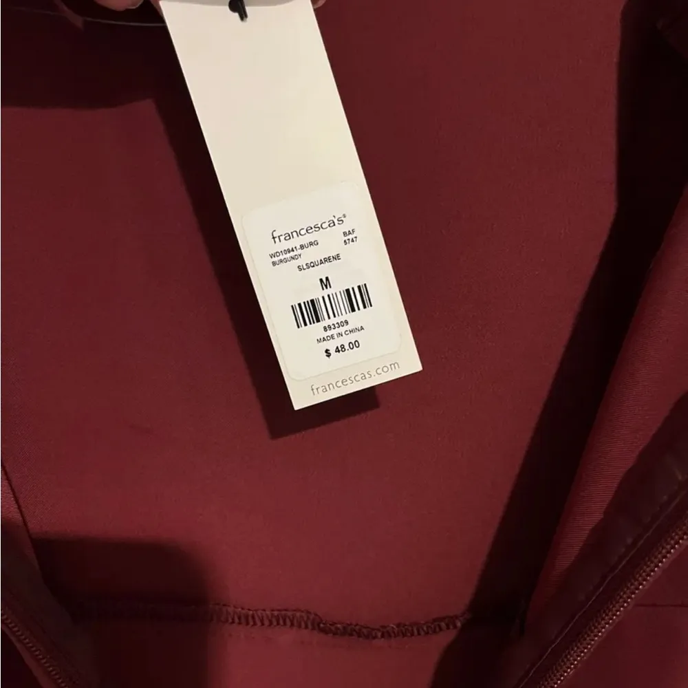 Francesca's NWT Wine Red Silky Spaghetti Strap Mini Dress - Image 6