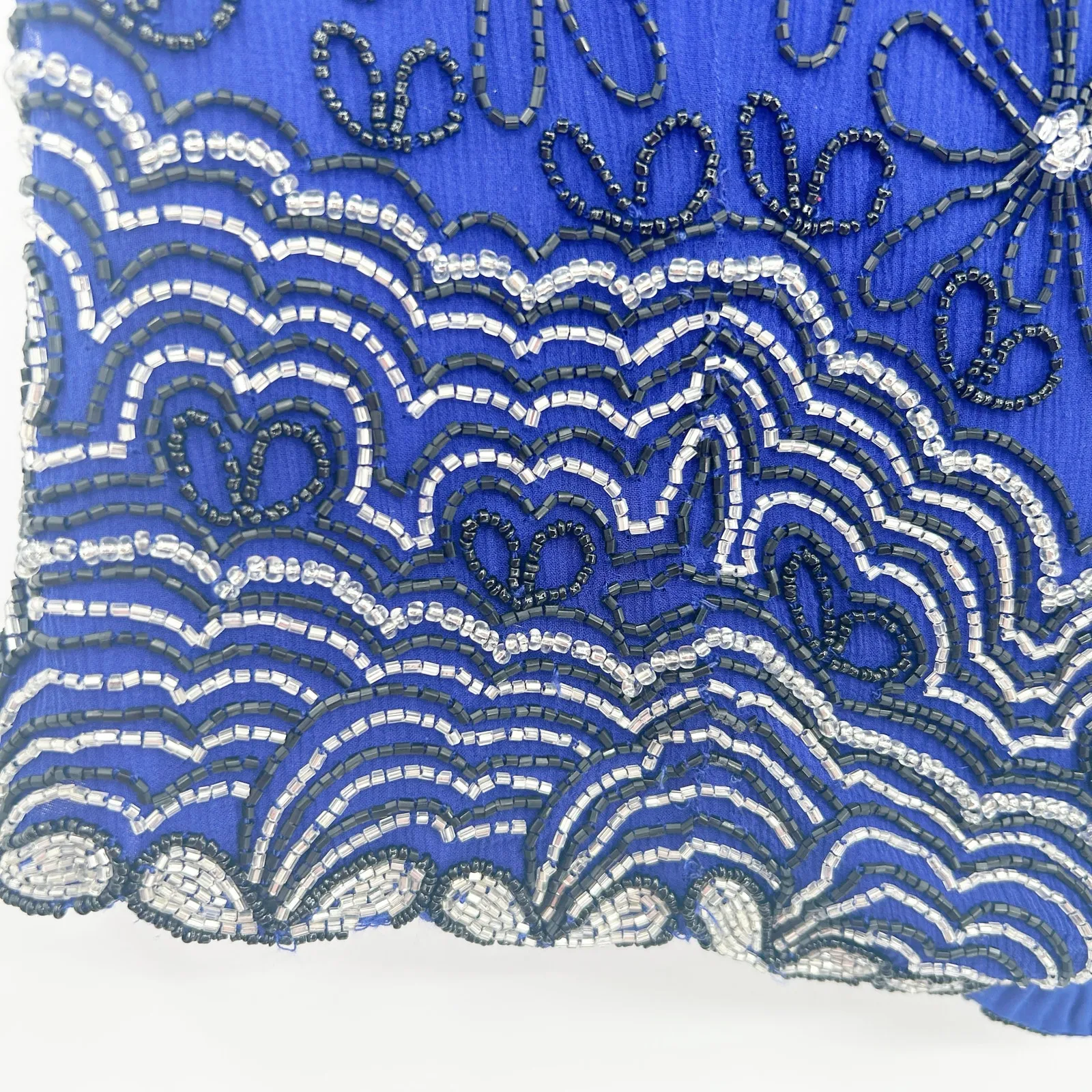 Adrianna Papell‎ Womens VTG Vintage 100% Silk Flower Beaded Party Evening Top M - Image 3